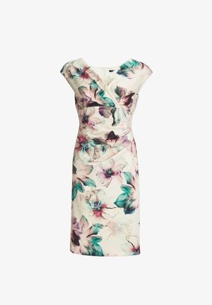 Swing, Robe fourreau - champagne beige multi