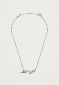 Ασημένιο κολιέ με λεπτή αλυσίδα και με pendant σε καλλιγραφική γραφή, διαθέτοντας γυαλιστερή επιφάνεια και διακριτική λεπτομέρεια στη γάντζο.