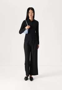 Hollister Co. TAILORED WIDE LEG - Kelnės - black