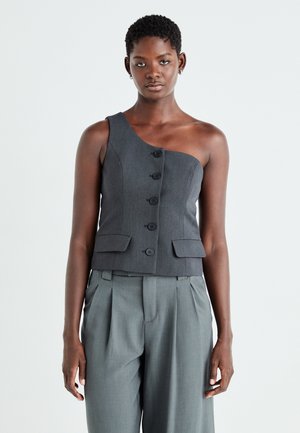 ONLMEG MEL ONESHOULDER VEST  - Top - dark grey melange