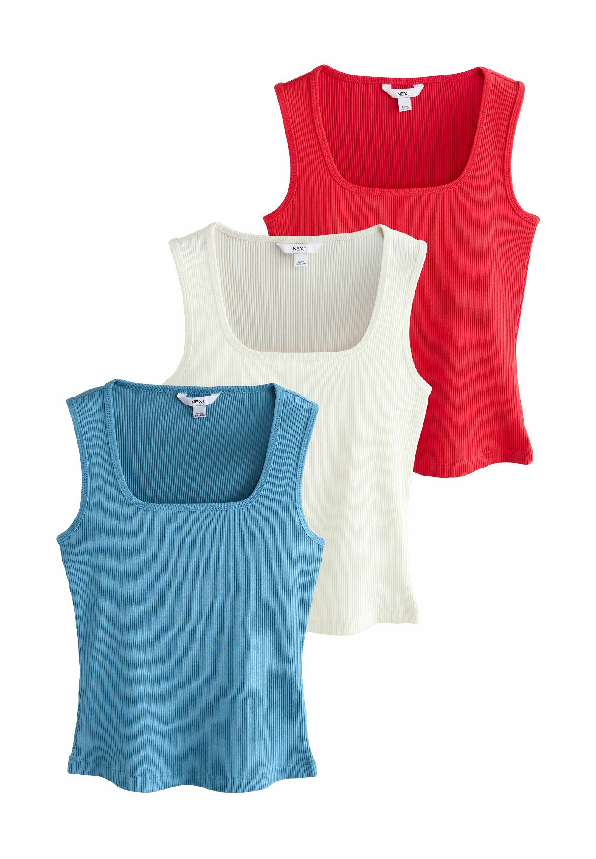 Pack De 3 Camisolas De Tirantes NEXT - Algodón, Tirantes Ajustables, Corte Recto, Básico Atemporal
