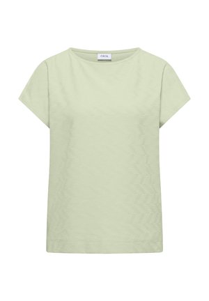 Cecil, T-SHIRT MIT BOAT NECK UND STRUKTUR - T-shirts basic - raw matcha lime