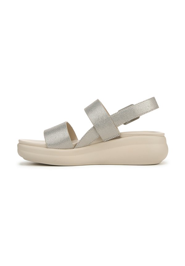 Plateausandalette - warm silver faux leather