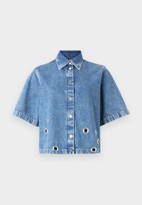 SHORT SLEEVE SHIRT - Button-down blouse - blue denim