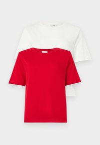JDYREX 2 PACK  - T-shirt basique - barbados cherry/cloud dancer