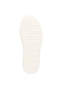 Weißer Gummisohlen mit strukturiertem Muster, das Rillen und Erhebungen für besseren Halt aufweist. Mit der Größe 37 und dem Markennamen gekennzeichnet.