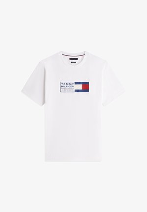 Tommy Hilfiger, LOGO JERSEY CREW NECK T-SHIRT - T-shirt con stampa - white