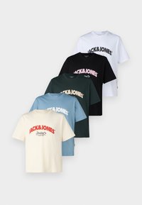Jack & Jones JORBRONX ARCH BIG TEE  - T-shirts print - bright white\forestriver\mountains\antiquew\black