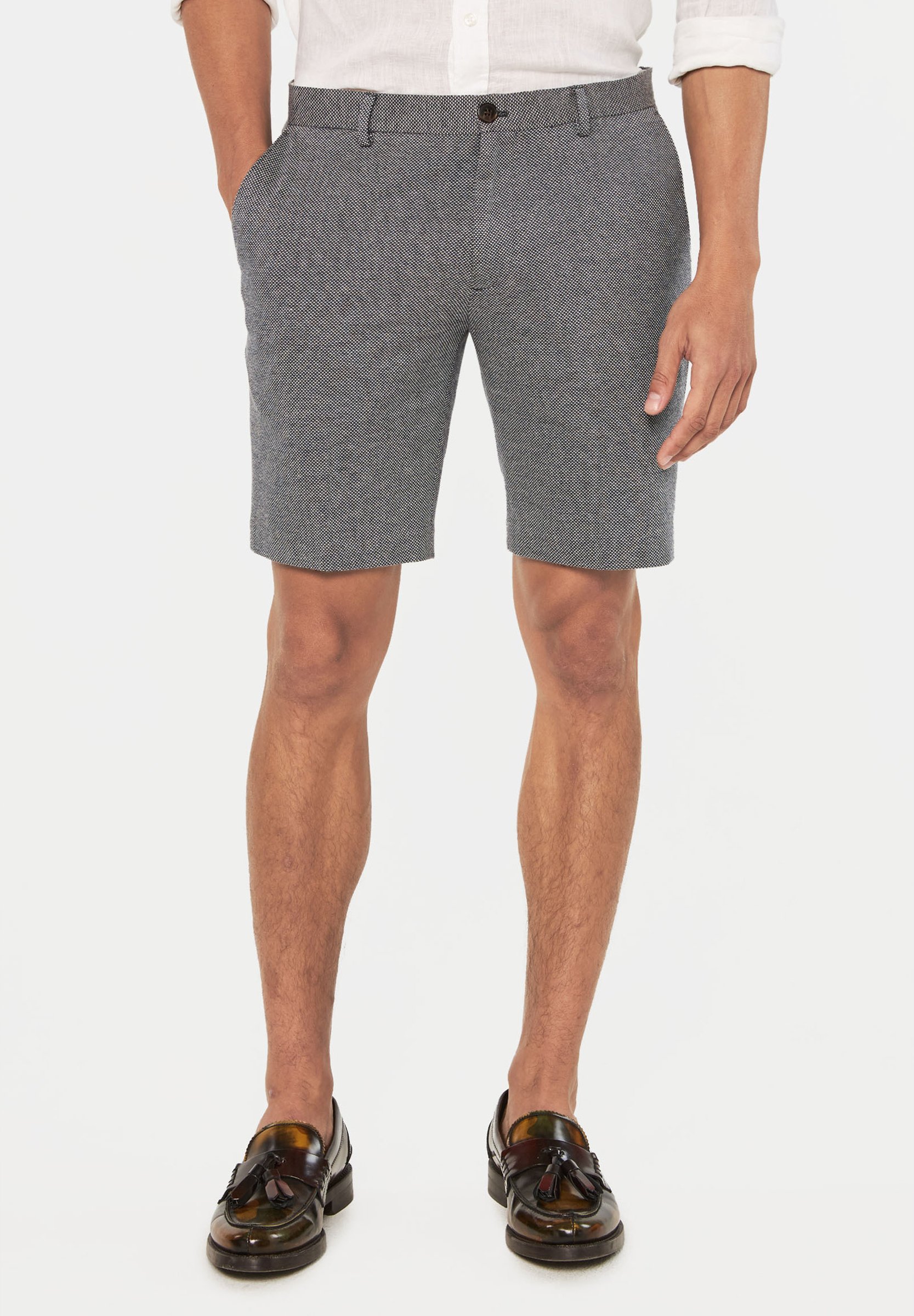 HEREN SLIM FIT DENIM CHINO SHORT | 79745871 - WE Fashion