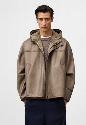 Imitatieleren jas - beige