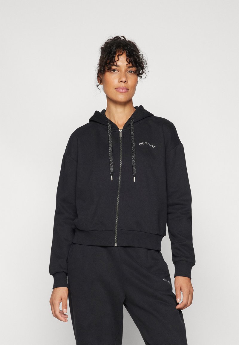 ONLY Play ONPPENNY LIFE HOOD SHORT BRUSH - Jaka ar rāvējslēdzēju - black/silver