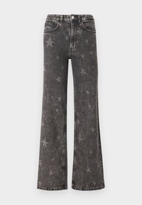 ONLJUICY WIDE LEG STAR  - Wide leg - washed black