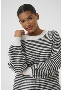 Kaffe Curve ELIONA - Pulover - light grey m black structure