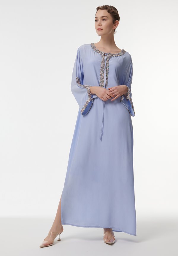 EMBROIDERED NECK KAFTAN - Maxikleid - mauve