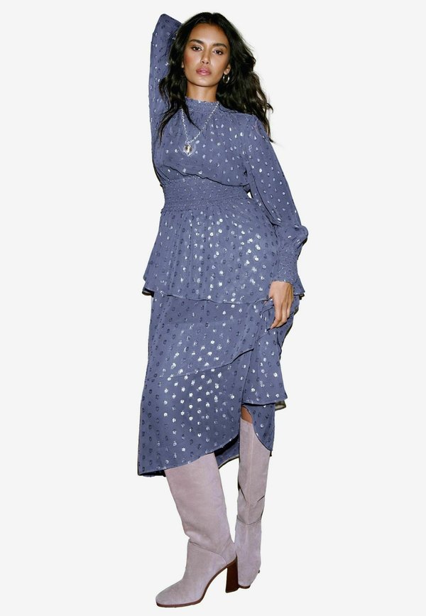 REGULAR FIT - LONG SLEEVE RUFFLE MIDI - Cocktailkleid/festliches Kleid