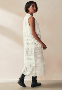 Next LONGLINE FRINGE - Cardigan - white