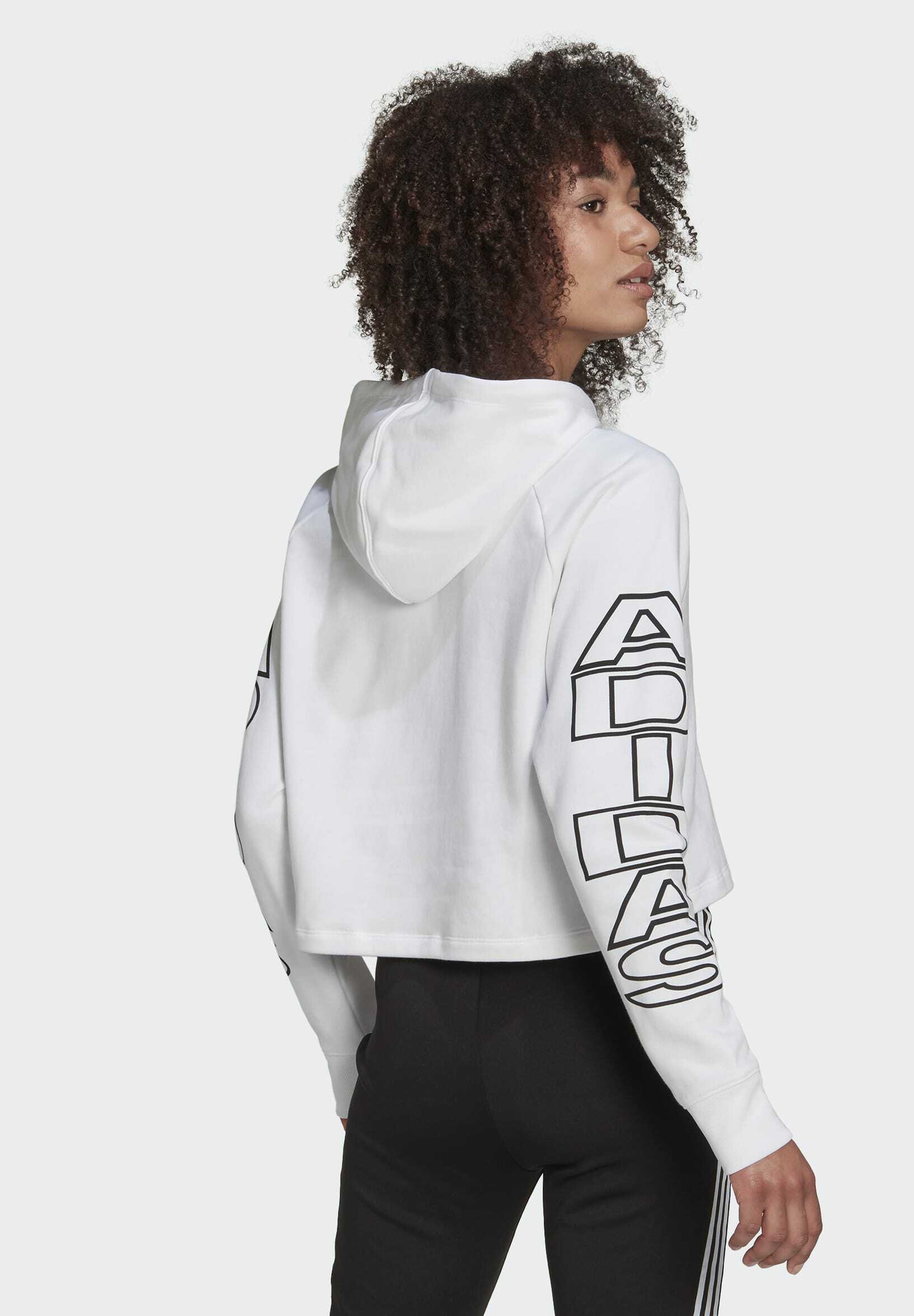 adidas cropped hoodie sweatshirt