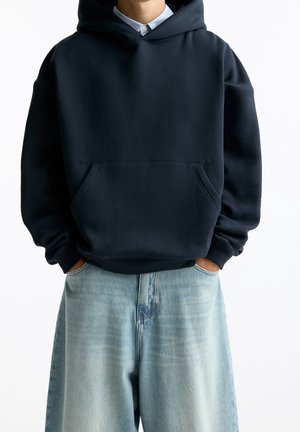 PULL&BEAR Mikina s kapucí - dark blue