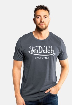 COL ROND EN FIRST - T-shirt imprimé - gris