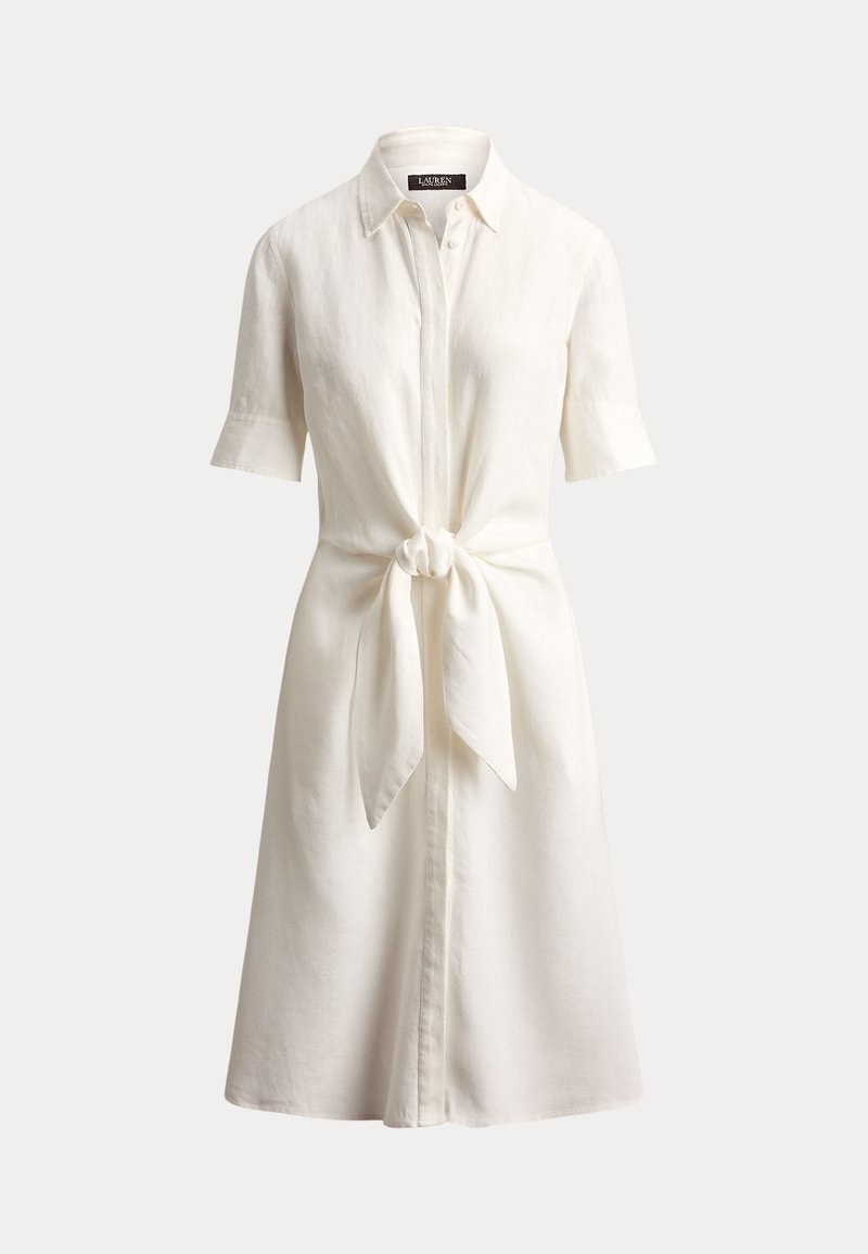 Down White Linen Shirt Button Up Dress White Lauren Ralph Lauren Linen  Short Sleeve Button Down
