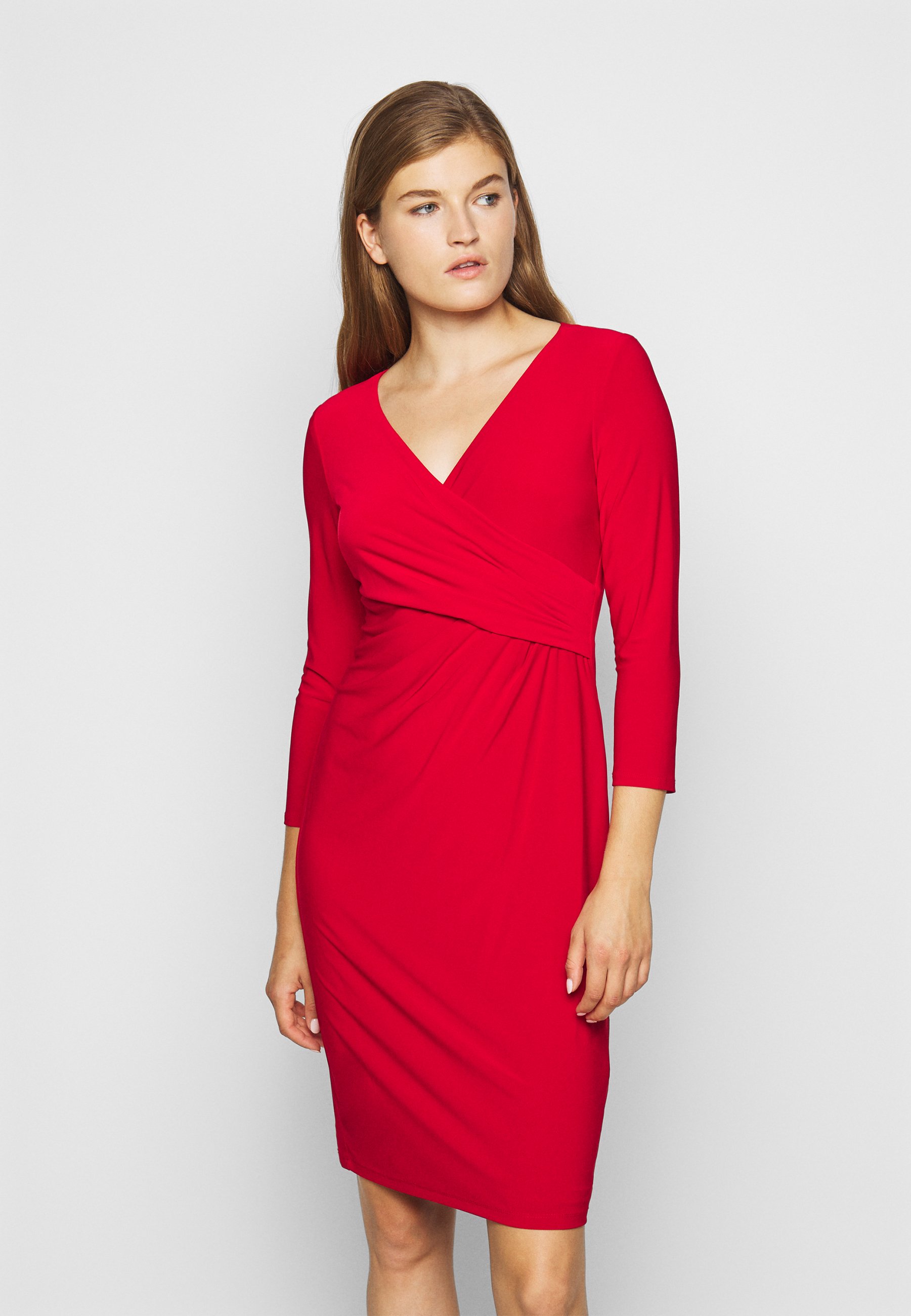 ralph lauren wrap front jersey dress