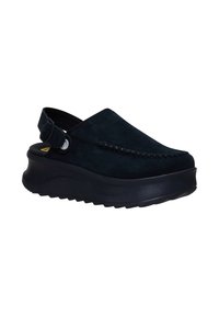 HEYDUDE DELRAY CLOG SUEDE - CLOGS - Wedge sandals - black black