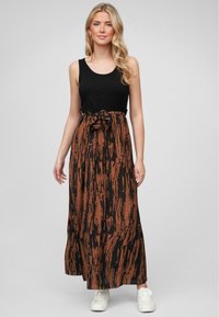 Cloud 5ive 2-TONE MIT BINDEGÜRTEL UND ABSTRAKT - Maxiklänning - black