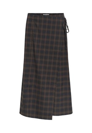 Object, OBJSOLEY REESE RE MIDI WRAP SKIRT 146 - Μάξι φούστα - carafe checks blue shadow