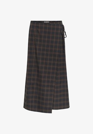 Object, OBJSOLEY REESE RE MIDI WRAP SKIRT 146 - Jupe longue - carafe checks blue shadow