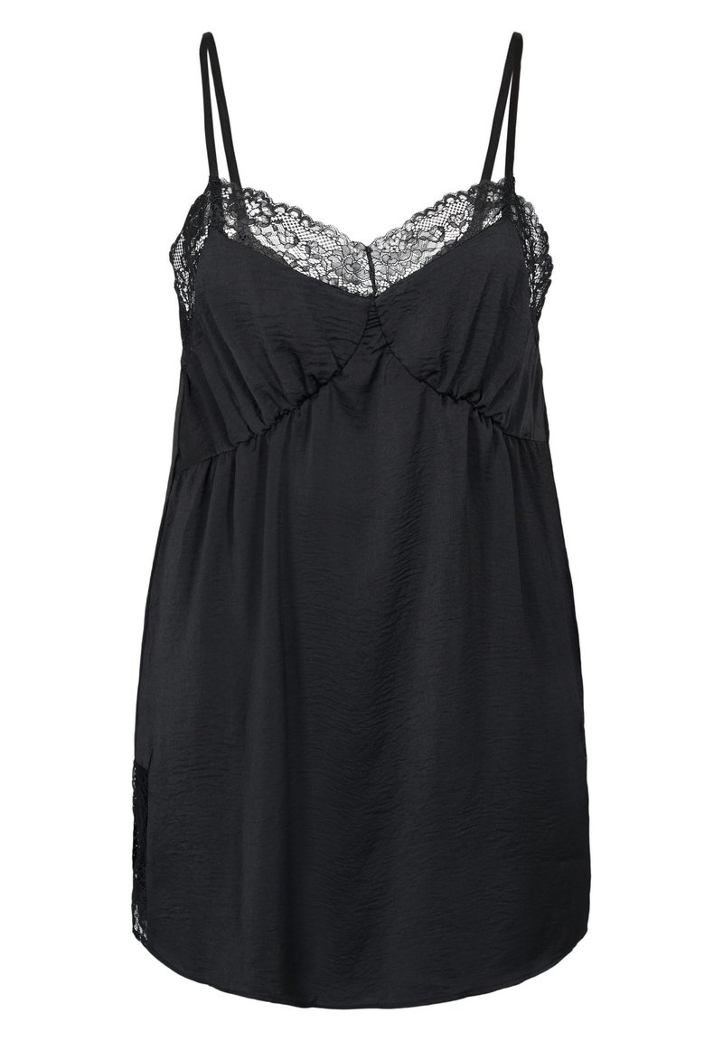 Damen Nachthemden | Devoted By Zizzi MIT SPITZE UND SCHLITZ Nachthemd black/schwarz - SV22889 Damen Nachthemden | Devoted By Zizzi MIT SPITZE UND SCHLITZ Nachthemd black/schwarz - SV22889