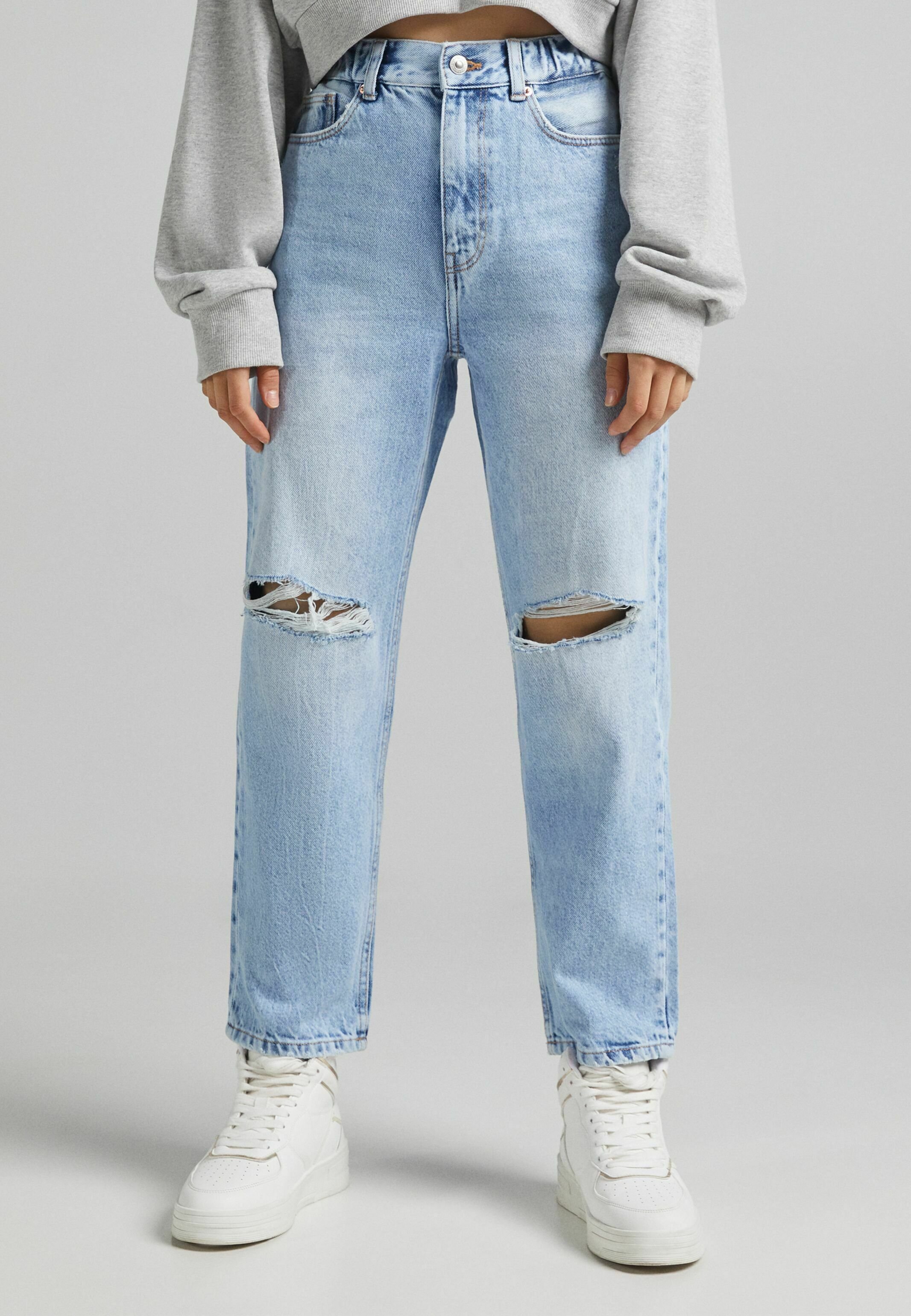 Bershka Straight leg jeans - blue denim - Zalando.de
