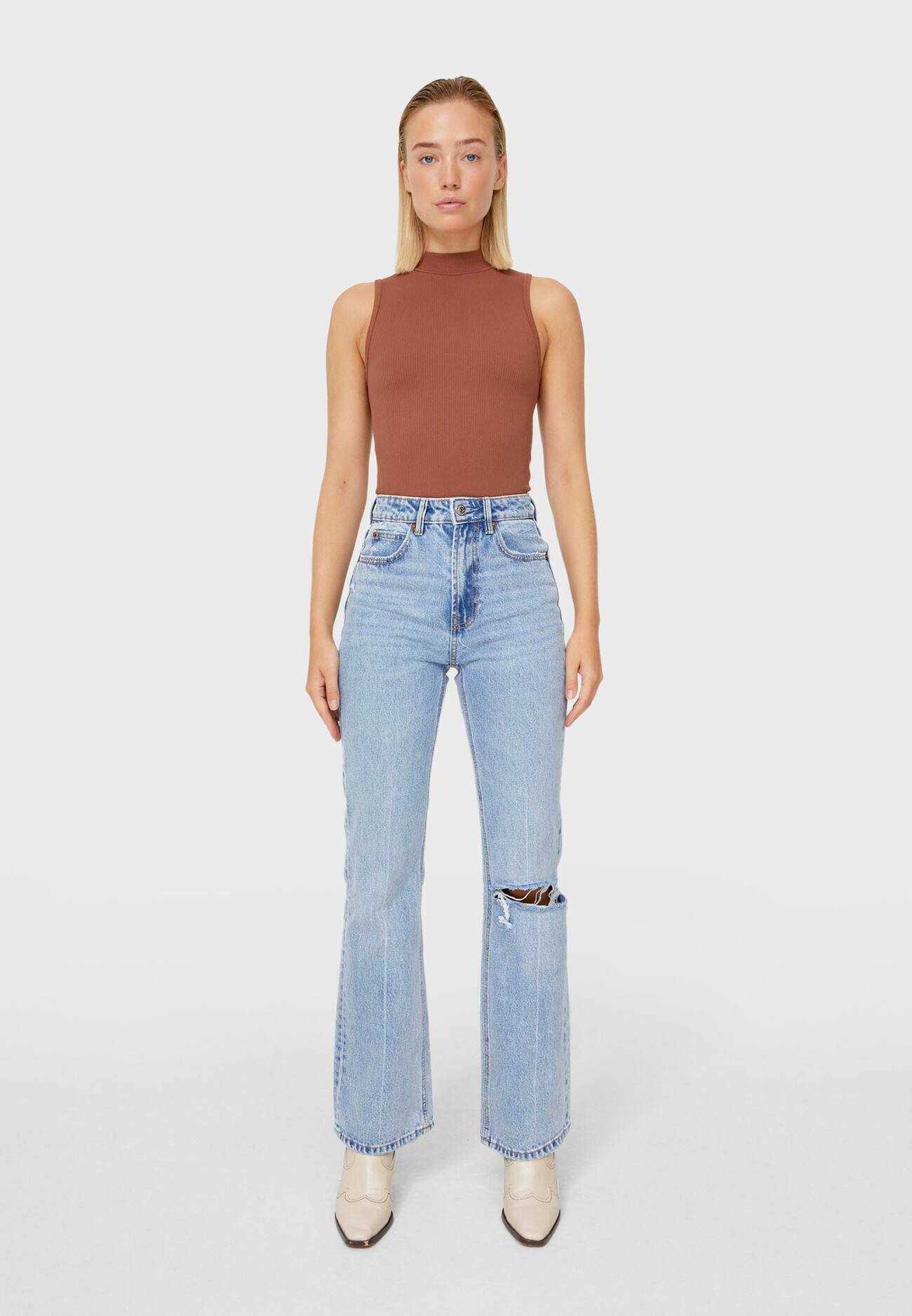 Stradivarius Straight leg jeans - moon 