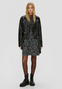 QS MIT RAFFUNG - Jurk - schwarz