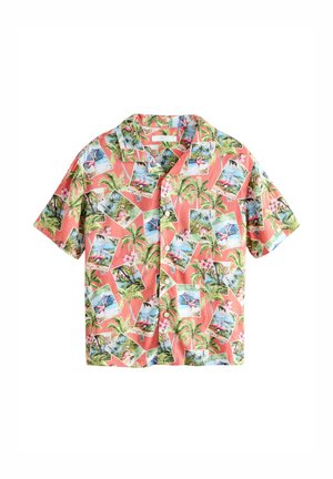 Next REGULAR FIT - SHORT SLEEVE REVERE COLLAR SHIRT  . - Skjorter - peach pink postcard all over print