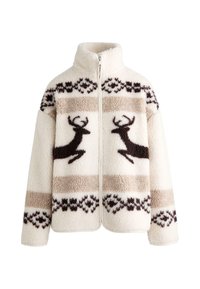 HALF-ZIP SKIER FAUX-SHEARLING - Flísová bunda - stone