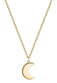 Zelta ķēdes kaklarota ar pusmēness piekariņu, kam ir gluda, atstarojoša virsma. Ķēdes posmi ir apaļi un vienmērīgi izkārtoti.