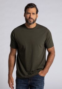JP1880 MOTIV AUF DER BRUST,RUNDHALSAUSSCHNITT - T-Shirt basic - dunkel khaki