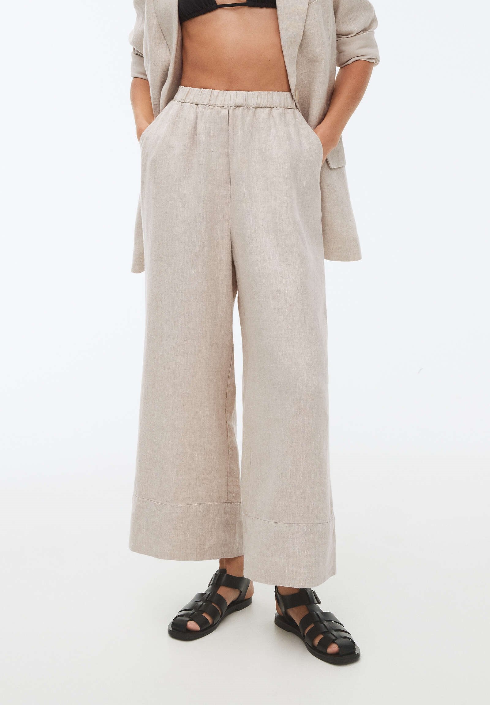 OYSHO Pantaloni - beige - Zalando.it