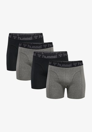 Hummel, 4PACK - Kurze Boxershorts - black/ dark grey melange