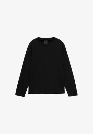 PULL&BEAR, RELAXED FIT HEAVY WEIGHT - LONG-SLEEVED T-SHIRT - T-shirt à manches longues - black