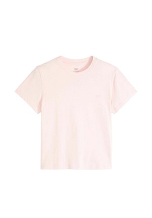 Kortærmet T-shirt i lyserødt bomuld med rund halsudskæring og lille logo foran. Glat tekstur og klassisk pasform.