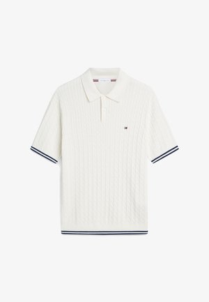Tommy Hilfiger, CABLE KNITTED ELEVATED ESSENTIALS - Polokošeľa - ivory petal