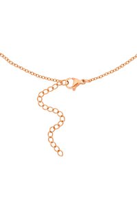 Naszyjnik w kolorze różowego złota z delikatnym łańcuszkiem i zapięciem na zatrzask. Posiada regulowaną długość z ogniwami w kształcie okręgów połączonymi ze sobą.