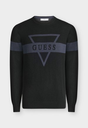 Guess, MARK LOGO JACQUARD - Πουλόβερ - jet black