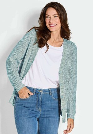 Vest - green white patterned