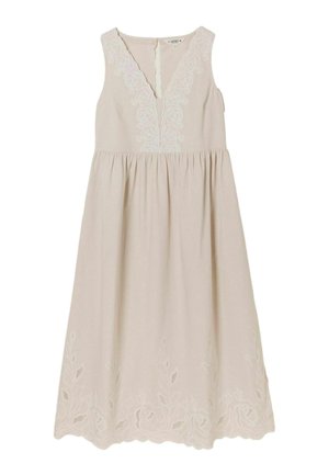 FatFace, REGULAR FIT - EMBROIDERED MIDI DRESS . - Freizeitkleid - natural