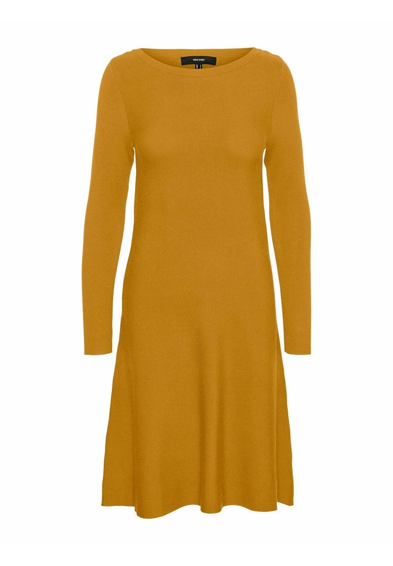 Col Roulé Robe Pull Moutarde Femme Vero Moda Robe Pull Yellow - Main Image