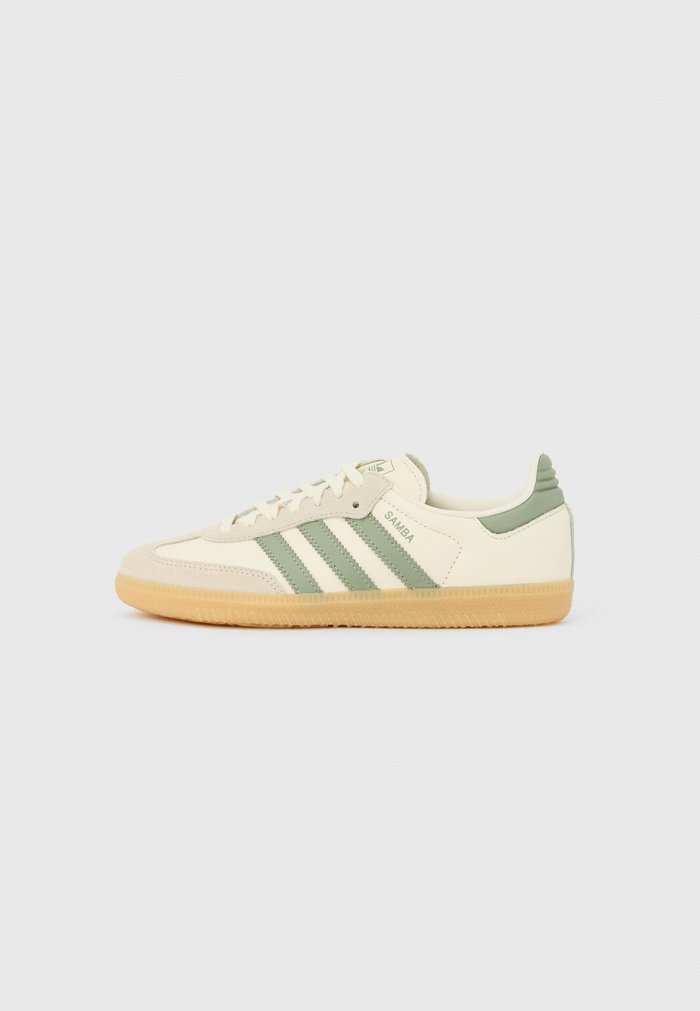 adidas SAMBA OG UNISEX - Trainers - off-white/silver green/gum