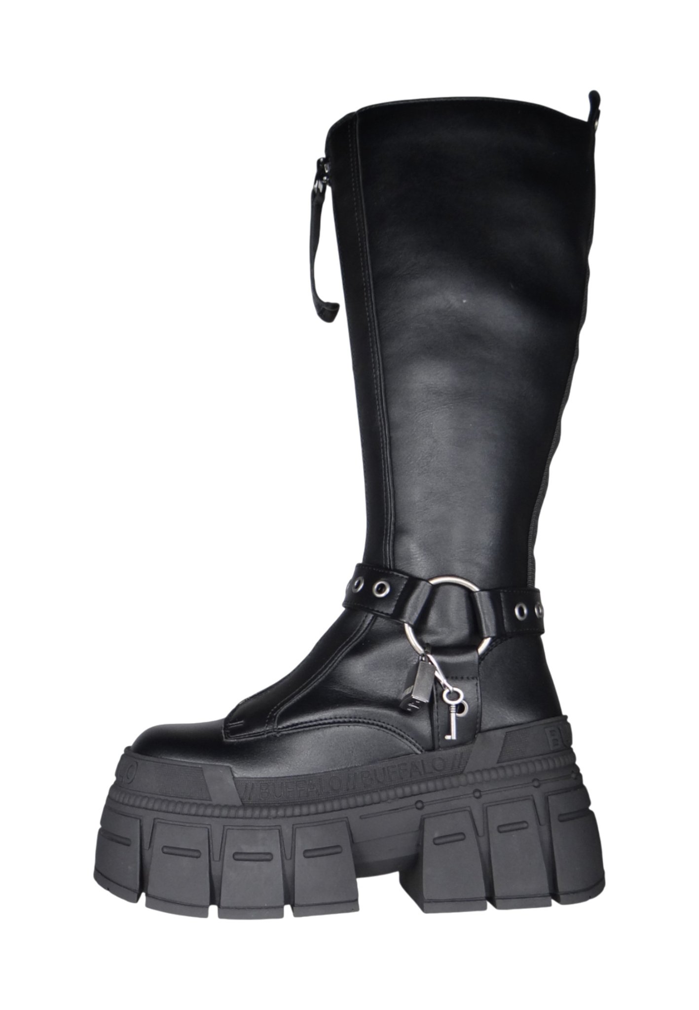 Buffalo GOSPHER BIKER HI - Platform boots - black - Zalando.co.uk