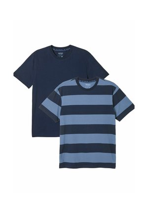 REGULAR FIT - SHORT SLEEVE STRIPED 2 PACK  . - T-Shirt print - navy